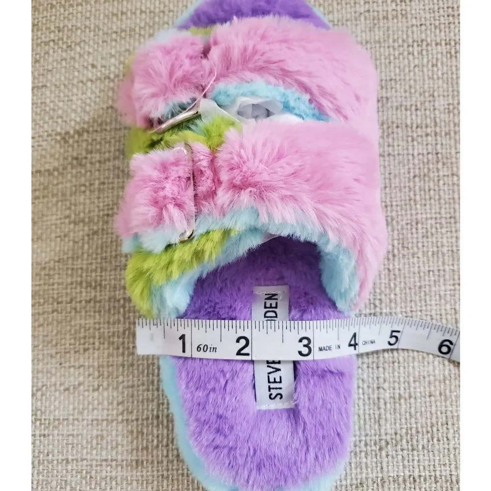 Steve Madden Kids' Jaround Faux Fur Slide Slipper